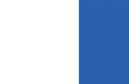 Zwei vertikale Farbflachen, links weiß, rechts blau, ohne weitere Details oder Text.