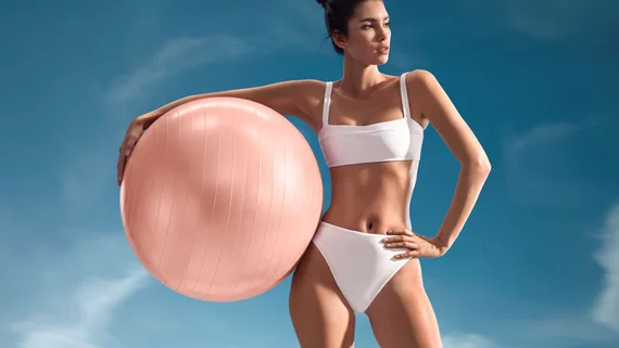 pre-gym preparation with swiss ball