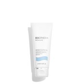 Eine weiße Tube mit blauer Welle steht aufrecht; Text: "BIOTHERM Biomains Anti-Drying".