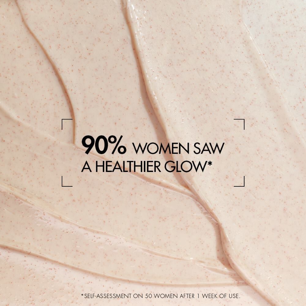 Text auf beigem Hintergrund; "90% WOMEN SAW A HEALTHIER SKIN*".