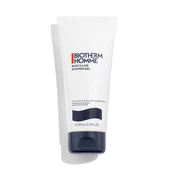Weiße Tube mit dunklem Deckel, beschriftet mit "BIOTHERM HOMME FOAM SHAVER GEL".