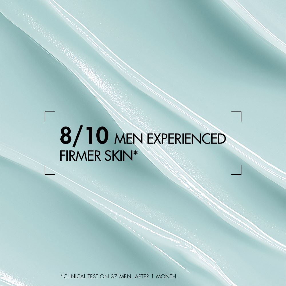 Ein Text mit "8/10 MEN EXPERIENCE HAIRY SKIN" auf hellgrunen, wellenformigen Hintergrundlinien.