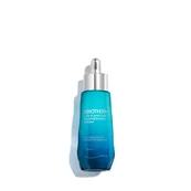 Serumflasche mit Pipette, blaues Glas, auf weißem Hintergrund. Text: "BIOTHERM LIFE PLANKTON ELIXIR".