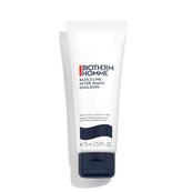 Weiße Tube mit schwarzem Verschluss, Aufschrift: "BIOTHERM HOMME ACTIVE AFTER SHAVE EMULSION 75ml 2.53 FL. OZ".