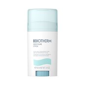 Deostick mit hellblauem Deckel, weißer Korper; Text: "BIOTHERM DEO PURE STICK, ALUMINIUM SALZE FREI, 40ml e 1.33 FL.OZ."