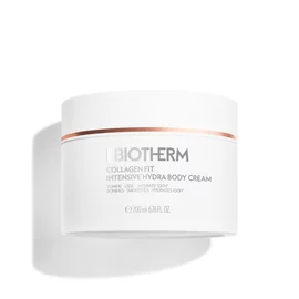 Weiße Cremedose mit rosegoldenem Streifen, Aufschrift: "BIOTHERM CERA REPAIR INTENSE HYDRA BODY CREAM 200 ml".