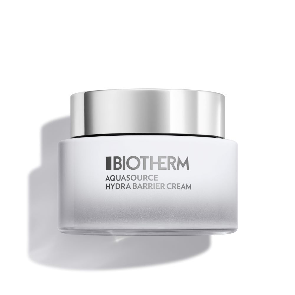 Eine silberne Cremedose steht vor weißem Hintergrund. Text: "BIOTHERM. Blue Therapy. Pro-Retinol Multi-Correct Cream."