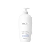 Flasche mit Pumpspender; enthalt Biotherm Bodylotion; steht auf weißem Hintergrund.