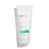 Weiße Tube mit grunem Akzent steht aufrecht; Text: BIOTHERM, Cera Repair Barrier Cream.