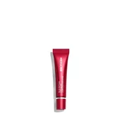 Rote Tube mit einem Kosmetikprodukt, stehend auf weißem Hintergrund.