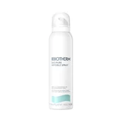 Weiße Flasche mit Aufschrift „Biotherm Eau Pure Invisible Spray“ auf weißem Hintergrund.