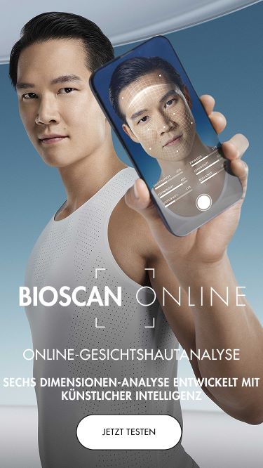 man holding a phone showing the bioscan service